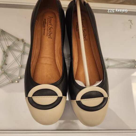 Josef Seibel " Pippa 19" Schwarz/Off white Ballet flats. NIB. Sze EU 37/US 6-6.5 - Picture 4 of 11